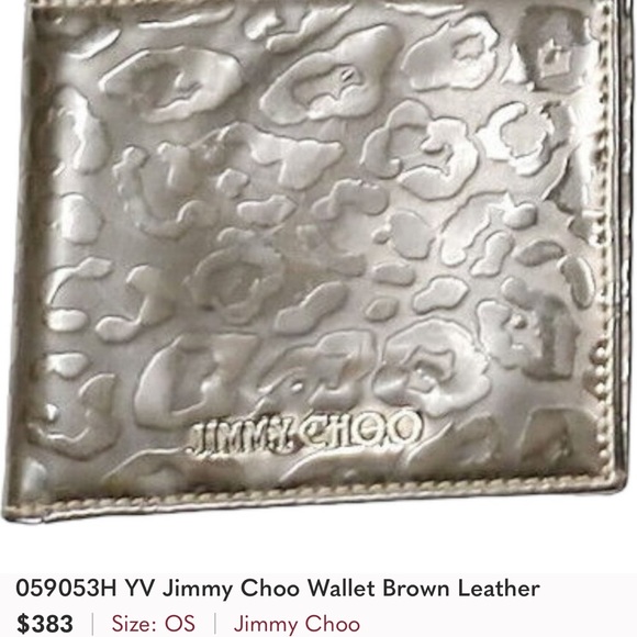 059053H YV Jimmy Choo Wallet Brown Leather - Picture 1 of 6